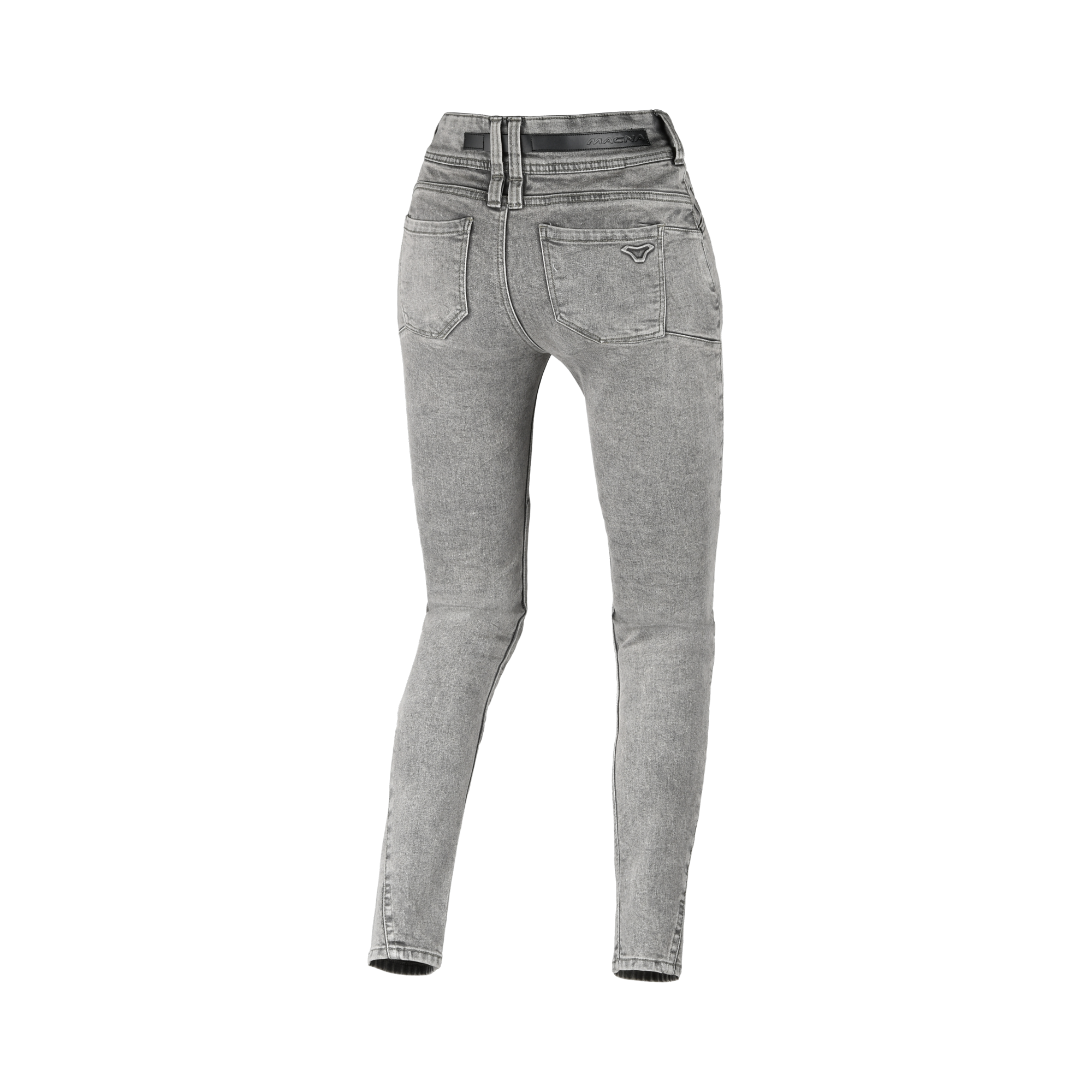 Macna Aramon grigio, retro del jeans moto donna COVEC a vita alta