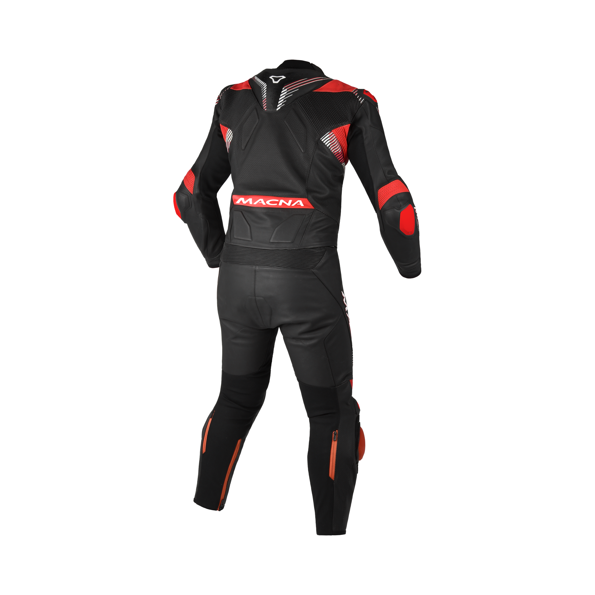 Macna Armadyl 2pc 166.4109.123, retro nero e rosso con zip di collegamento