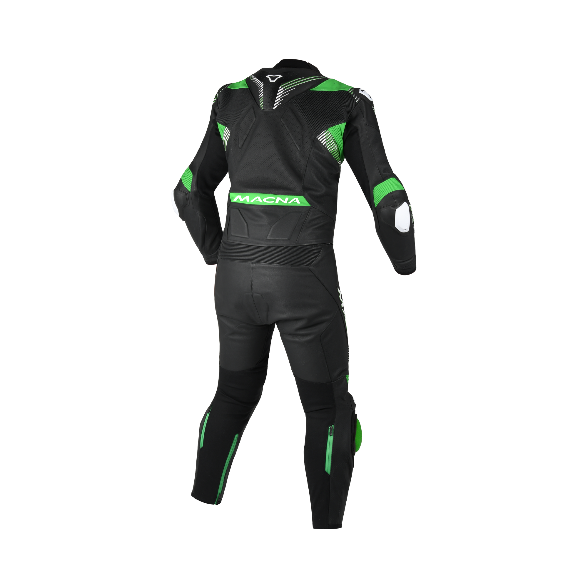 Macna Armadyl 2pc 166.4109.142, retro nero e verde con zip 8V in vita