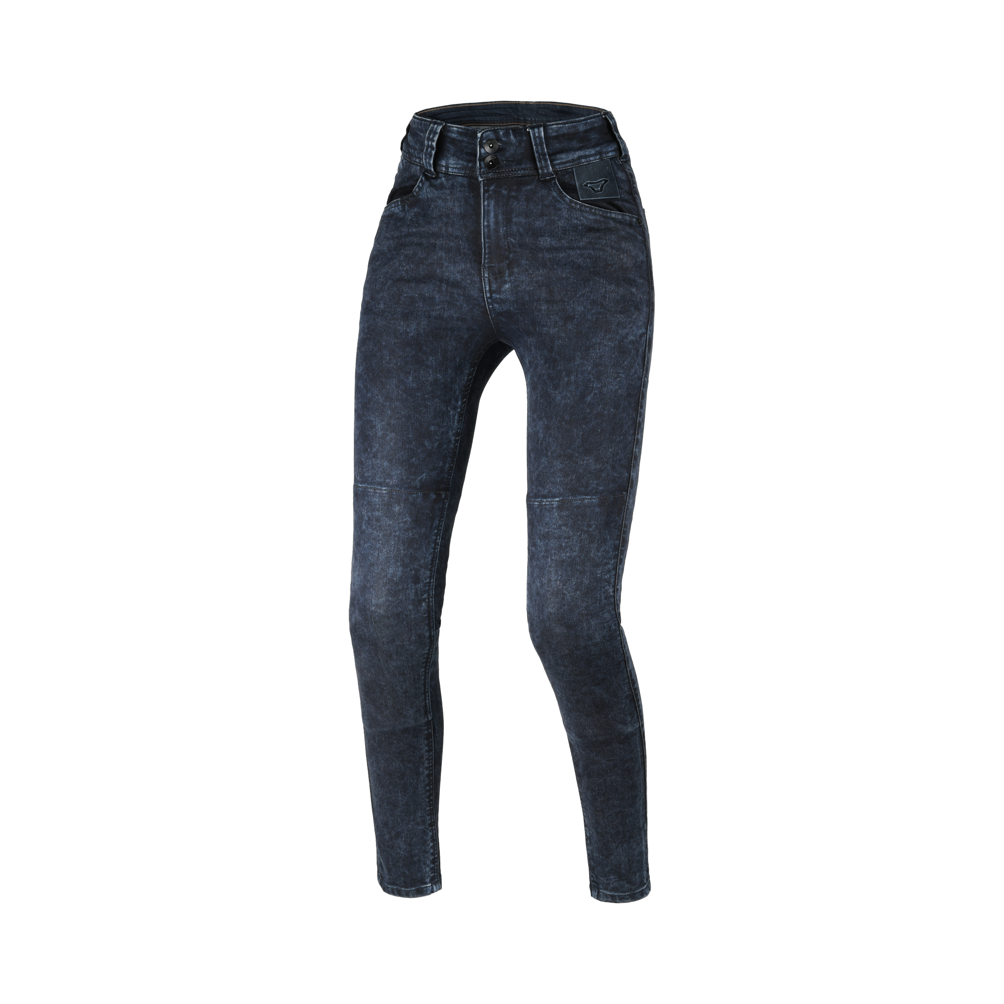 Macna Bernis Skinny Fit donna blu marmorizzato, vista frontale gamba stretta