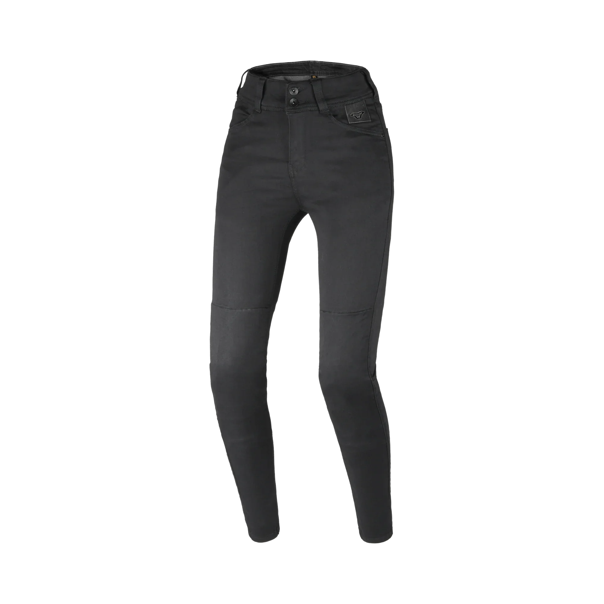 Macna Bernis Skinny Fit donna nero, vista frontale: vita alta a due bottoni