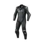 Macna Blitz 1pc 166.4213.101 tuta moto intera in pelle nera, vista frontale