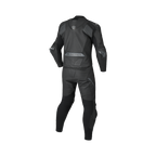 Tuta moto Macna Blitz 2pc nera in pelle, giacca e pantalone, vista posteriore