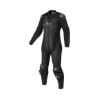 Macna Blitz Donna 1pc 166.4232.101 tuta moto intera in pelle nera, vista frontale
