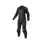 Macna Blitz Donna 2pc 166.4155.101 tuta moto divisibile in pelle nera, vista frontale