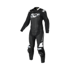 Macna Blitz Donna 2pc 166.4155.120 tuta divisibile in pelle nero bianco, vista frontale