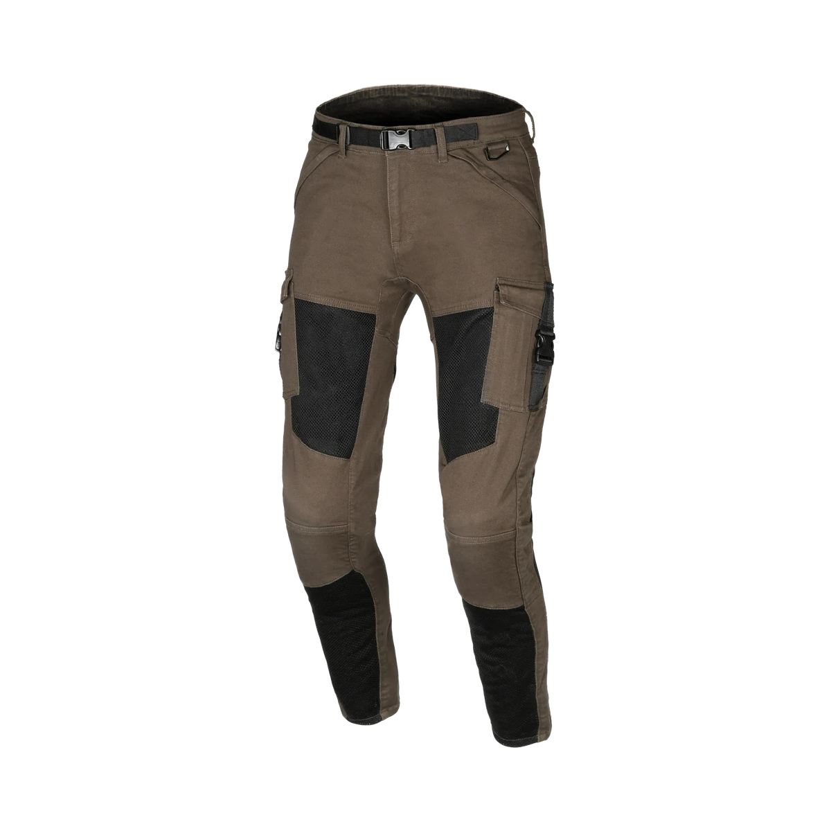 Macna Bombar 165.4025.710 jeans cargo moto uomo marrone tabacco e nero, vista frontale