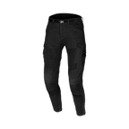 Macna Bombar 165.4025.101 jeans cargo moto uomo nero con pannelli in rete, vista frontale