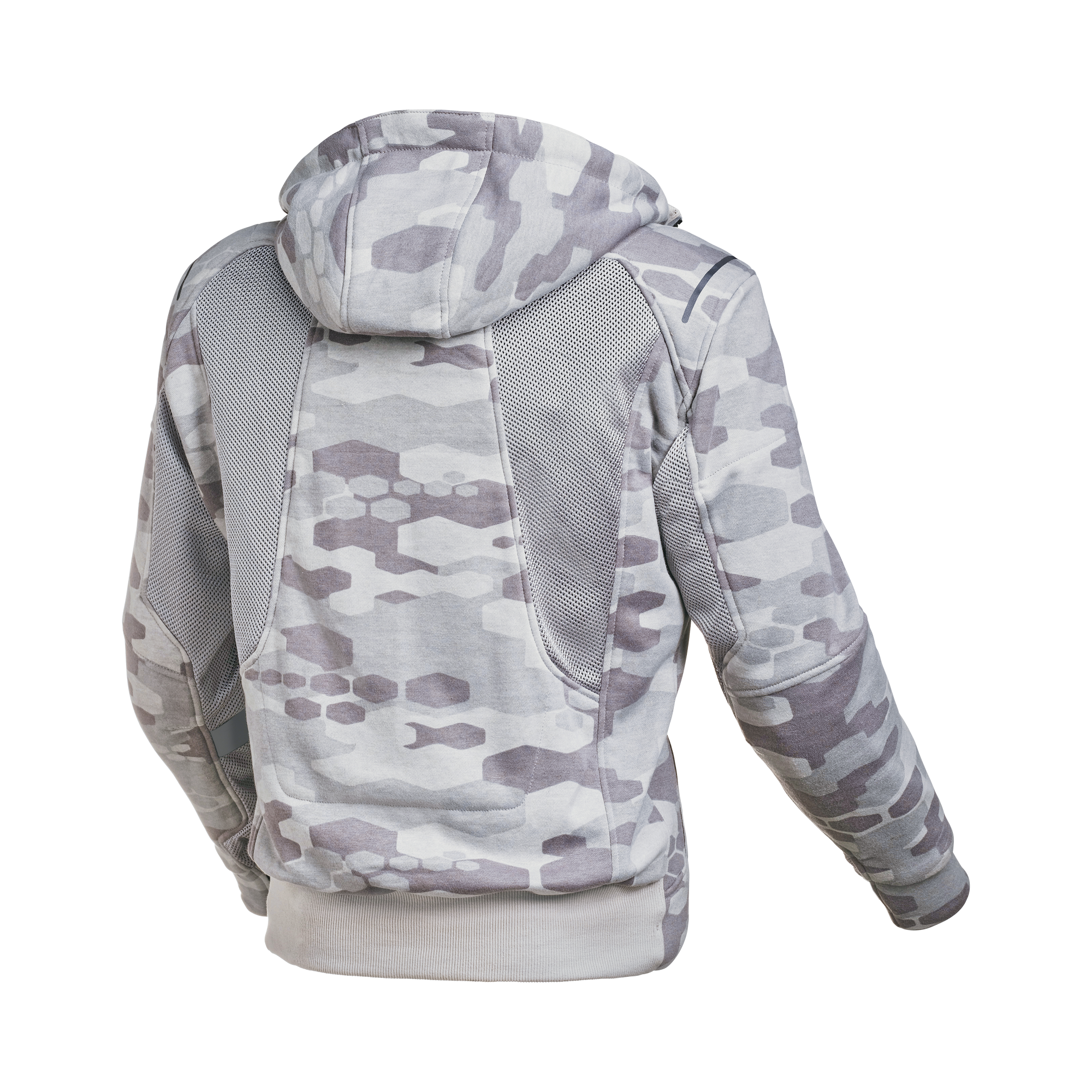 Macna Breeze Beige Camo felpa moto con cappuccio estiva protezioni CE uomo, vista retro