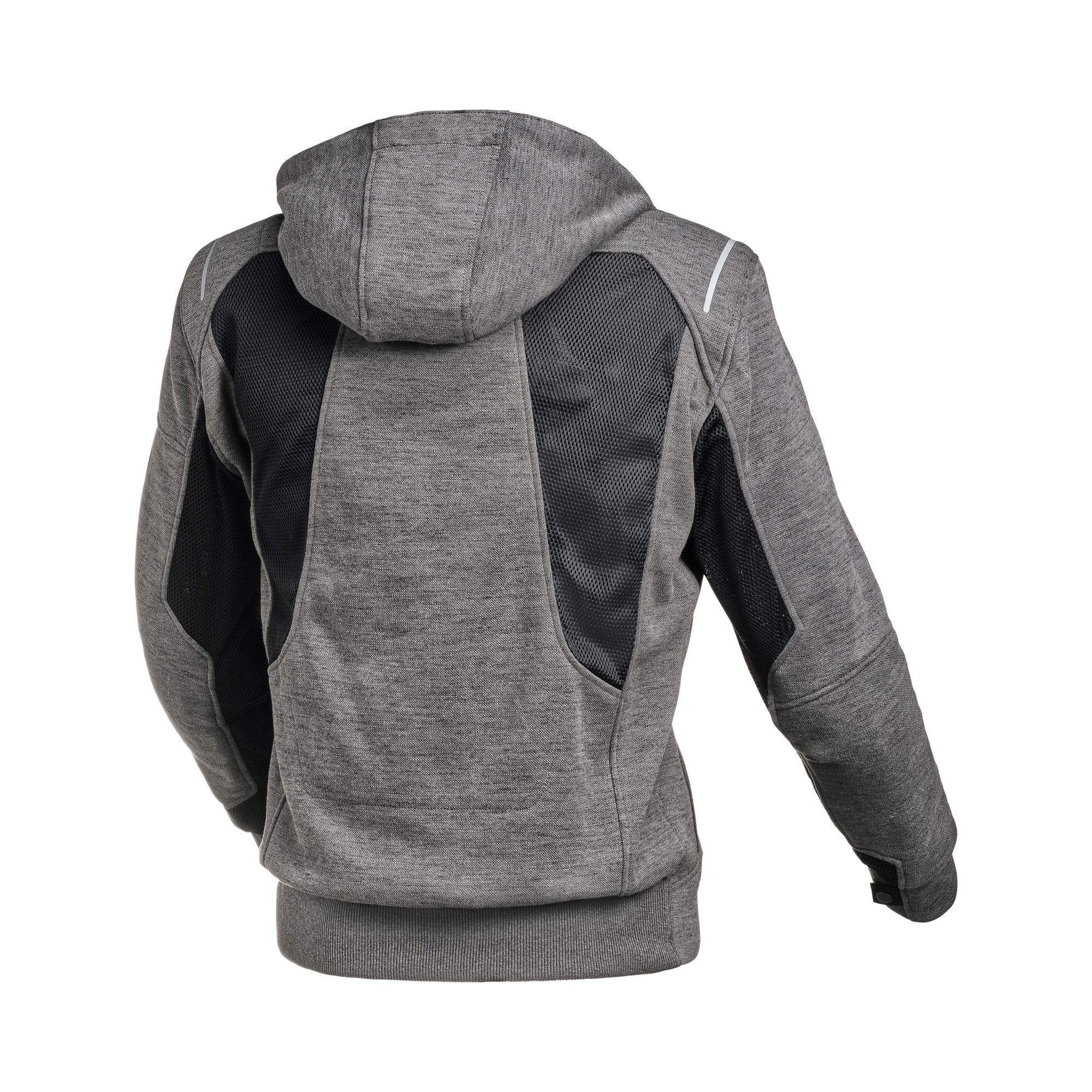 Macna Breeze Grigio felpa moto con cappuccio estiva protezioni CE uomo, vista retro