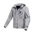 Macna Breeze Grigio Chiaro felpa moto con cappuccio estiva protezioni CE uomo, vista fronte