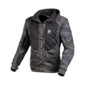 Macna Breeze Grigio Scuro Camo felpa moto con cappuccio estiva protezioni CE uomo, vista fronte