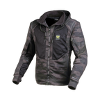 Macna Breeze Grigio Scuro Camo felpa moto con cappuccio estiva protezioni CE uomo, vista fronte