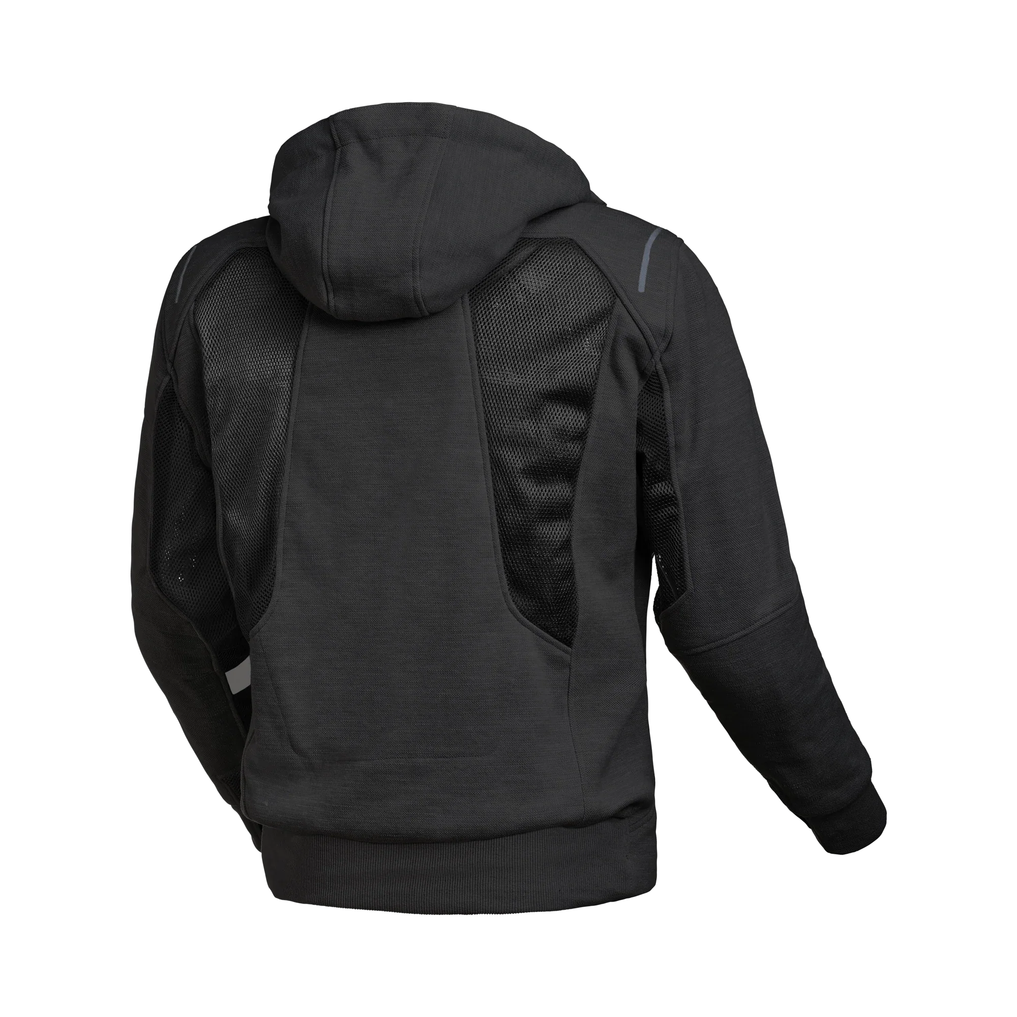 Macna Breeze Nero felpa moto con cappuccio estiva protezioni CE uomo, vista retro