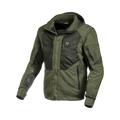 Macna Breeze Verde/Nero felpa moto con cappuccio estiva protezioni CE uomo, vista fronte