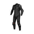 Macna Chromiq 1pc 166.4212.101 tuta moto intera in pelle nera, vista frontale