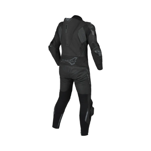 Macna Chromiq 1pc 166.4212.101 tuta pelle nera, retro con gobba Aeroback