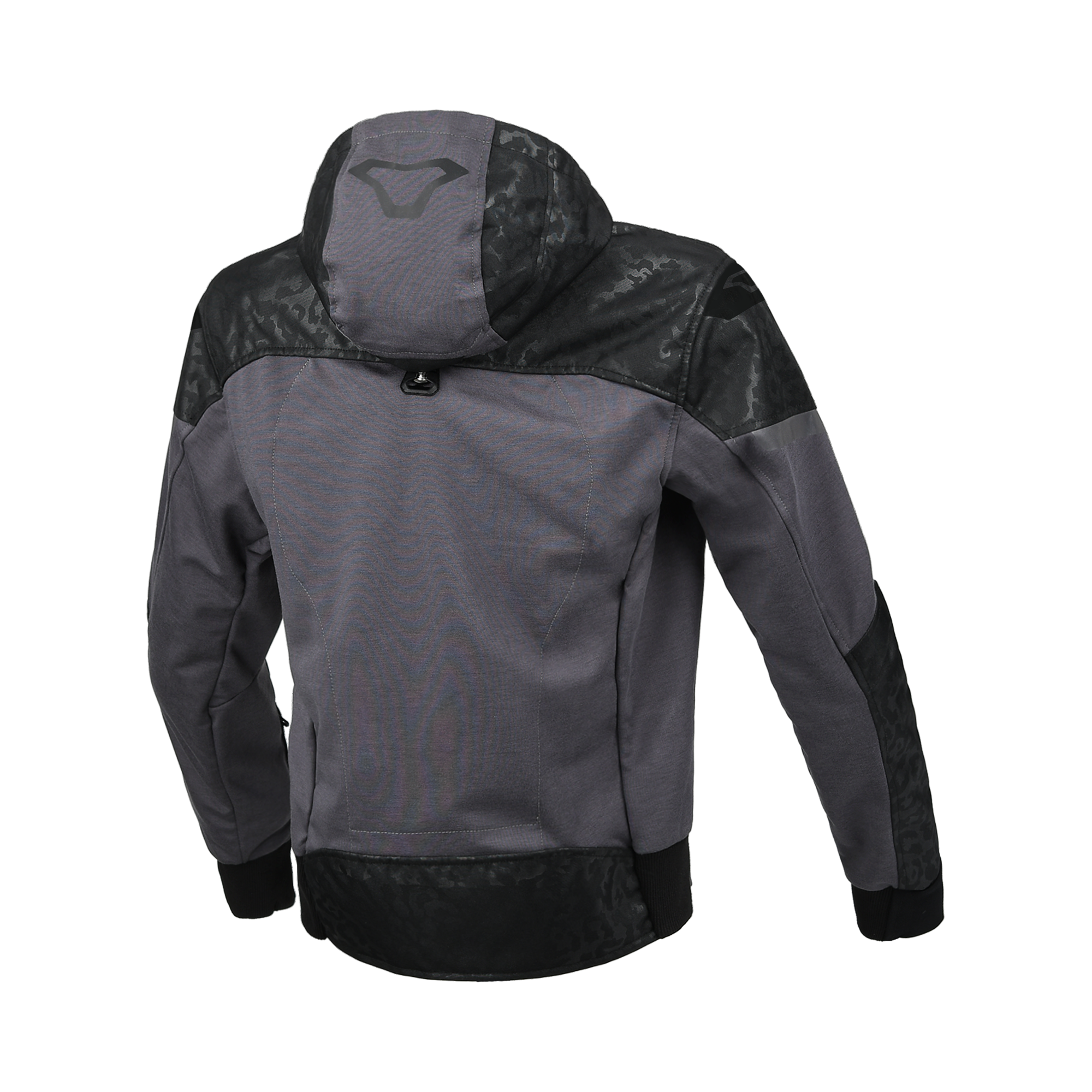 Macna Distec Donna 165.3356 felpa moto grigio scuro con stampa nera, retro