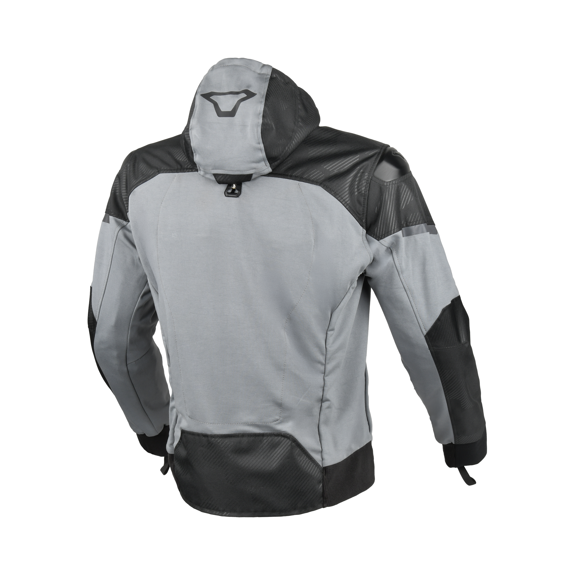 Macna Distec 165.3609 giacca moto uomo tessuto grigio chiaro e nero, retro