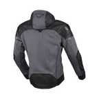 Macna Distec 165.3609 giacca moto uomo tessuto grigio scuro e nero, retro