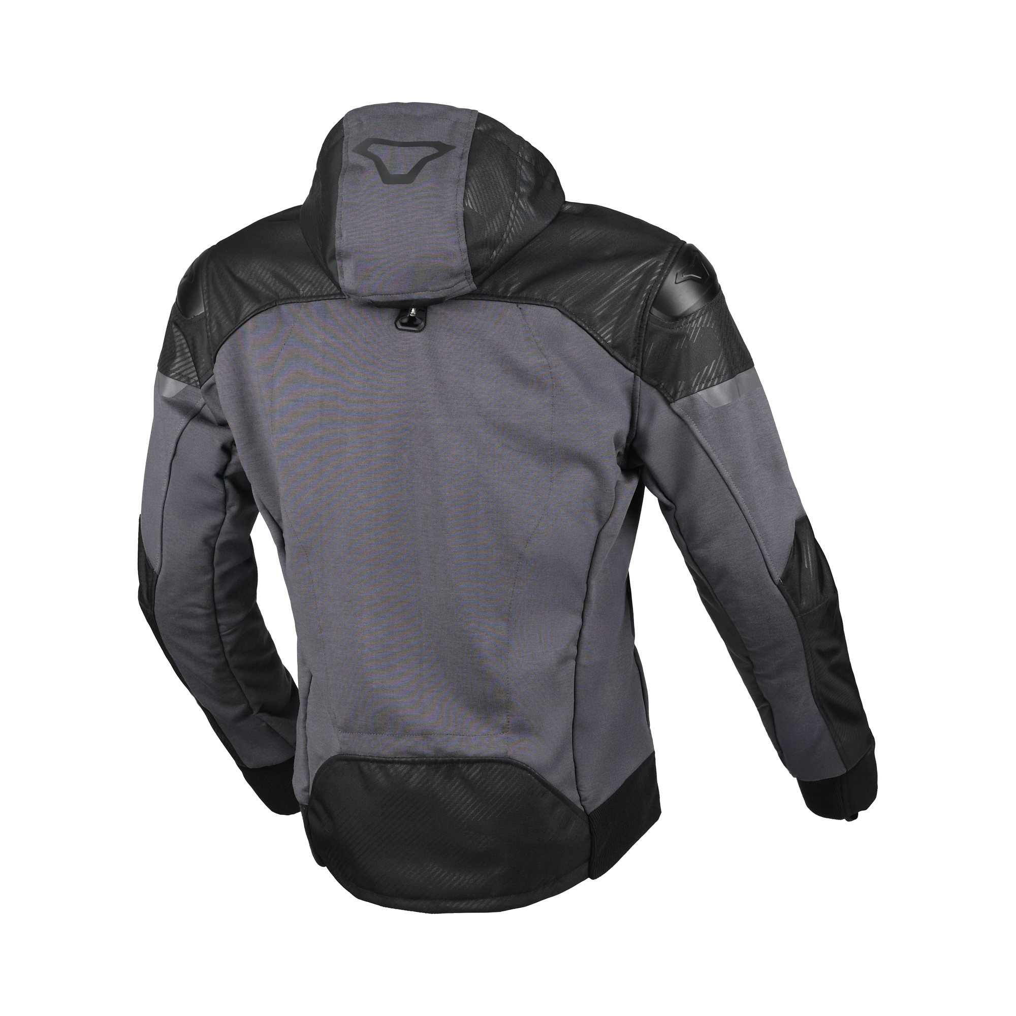 Macna Distec 165.3609 giacca moto uomo tessuto grigio scuro e nero, retro
