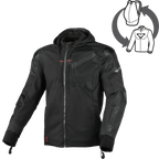 Macna Distec 165.3609 giacca moto uomo in tessuto nera, vista frontale