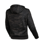 Felpa moto donna Macna District camouflage nero/grigio, retro con Hoodie Holder, vista posteriore