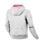 Felpa moto donna Macna District grigio chiaro, retro con Hoodie Holder, vista posteriore