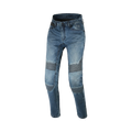 Jeans moto donna Macna Individa 2.0 blu in Cordura, vista frontale intera