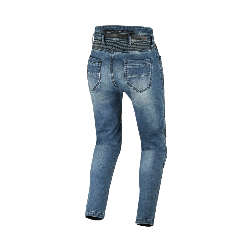 Jeans moto donna Macna Individa 2.0 blu, vista posteriore con tasche