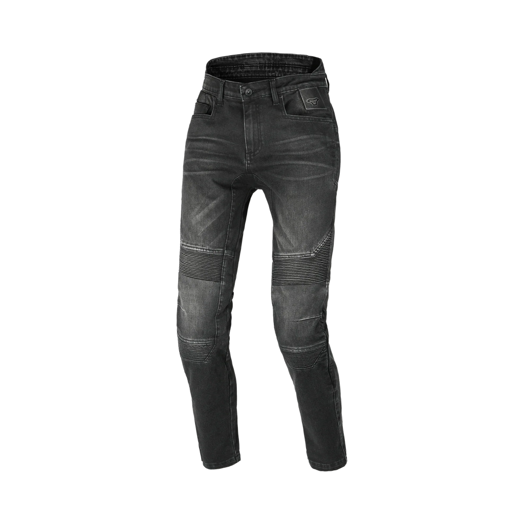 Jeans moto donna Macna Individa 2.0 nero in Cordura, vista frontale intera