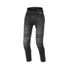 Jeans moto donna Macna Individa 2.0 nero in Cordura, vista frontale intera