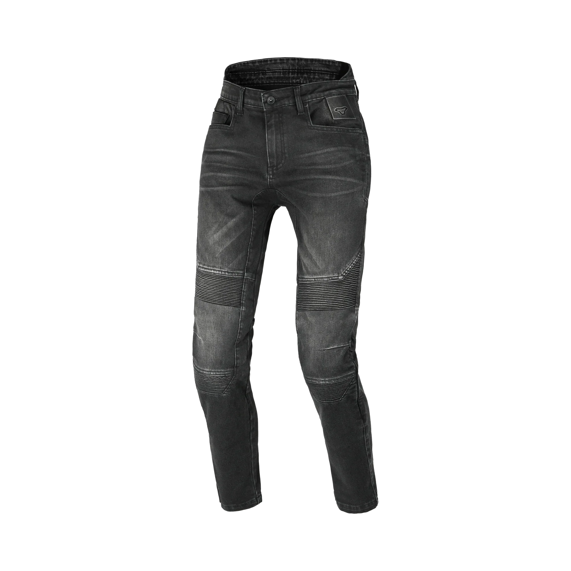 Jeans moto donna Macna Individa 2.0 nero in Cordura, vista frontale intera