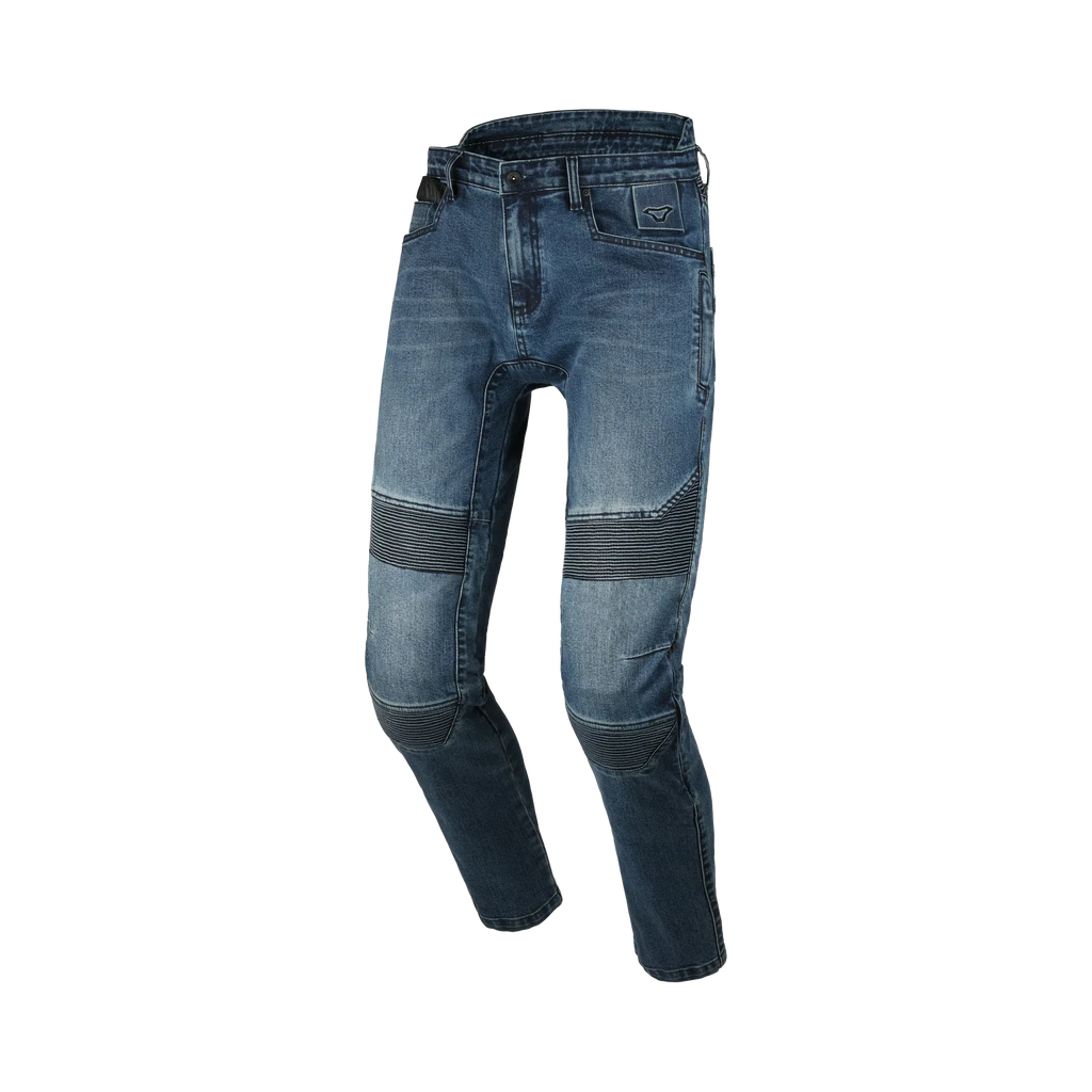 Jeans moto Macna Individo 2.0 blu in Cordura, vista frontale intera