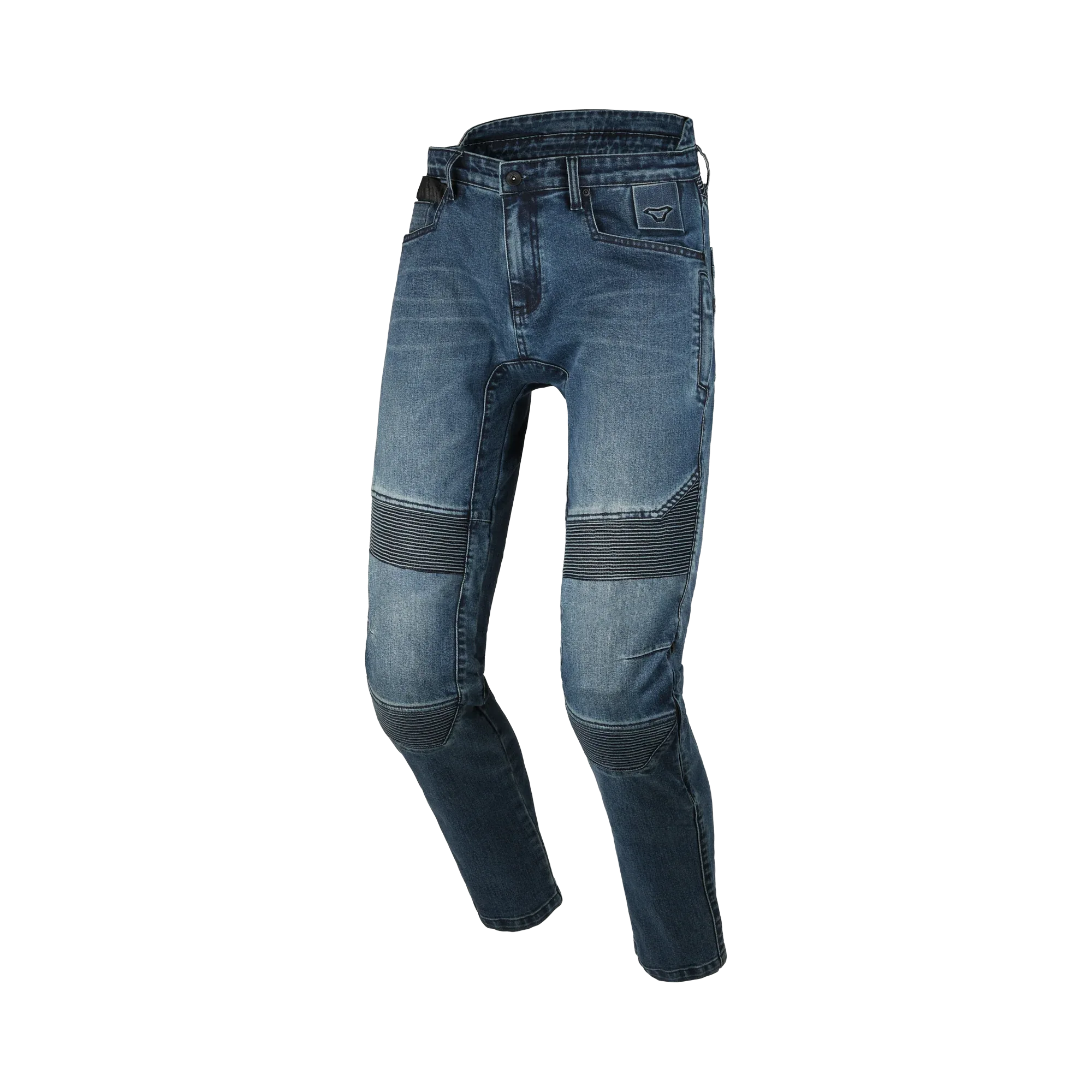 Jeans moto Macna Individo 2.0 blu in Cordura, vista frontale intera