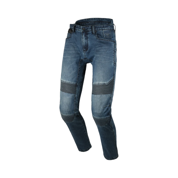 Jeans moto Macna Individo 2.0 blu in Cordura, vista frontale intera