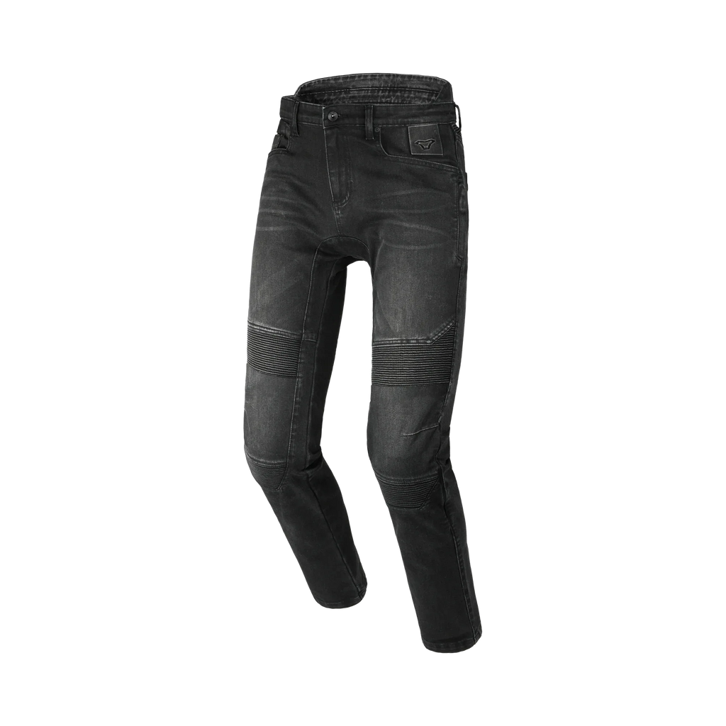 Jeans moto Macna Individo 2.0 nero in Cordura, vista frontale intera