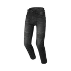 Jeans moto Macna Individo 2.0 nero in Cordura, vista frontale intera