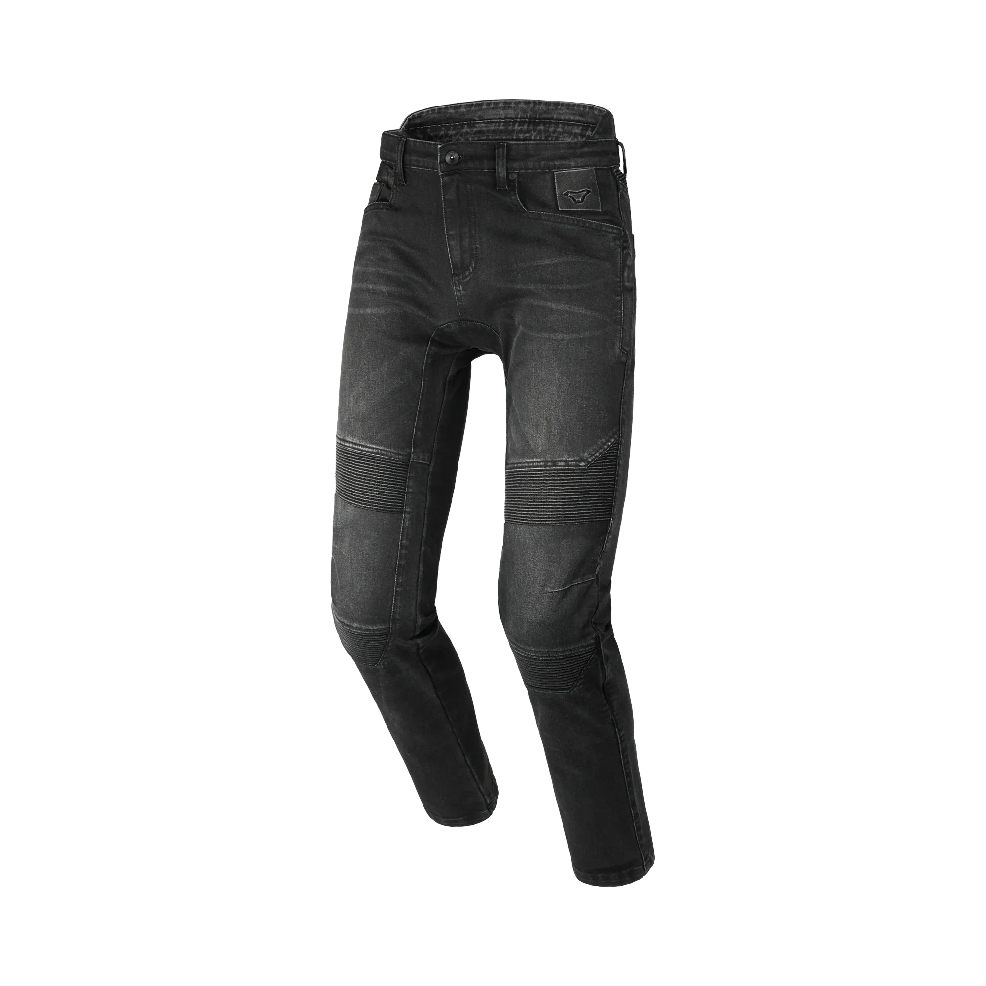 Jeans moto Macna Individo 2.0 nero in Cordura, vista frontale intera