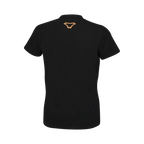 Retro della t-shirt Macna Logo donna nera con il logo a V giallo fra le scapole
