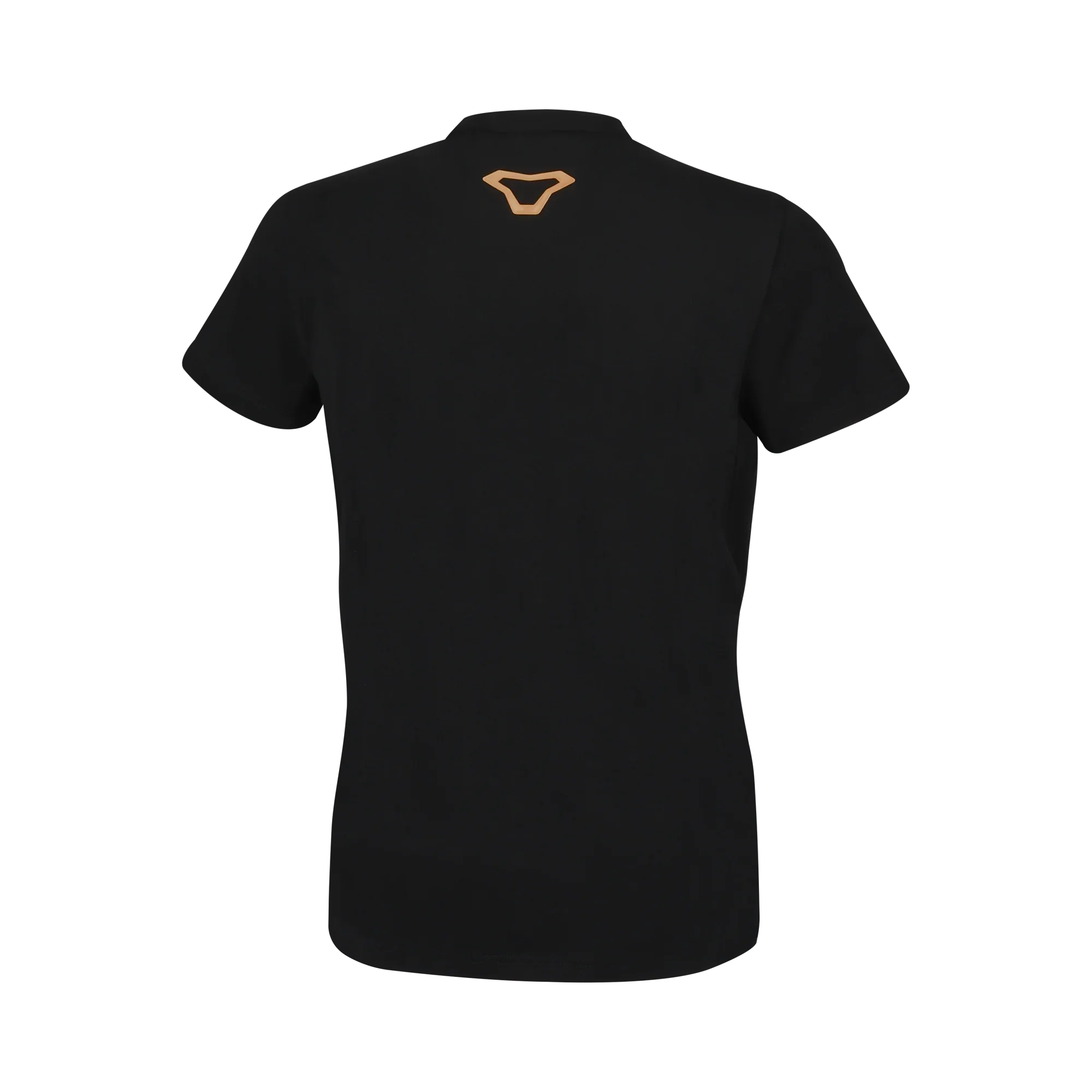 Retro della t-shirt Macna Logo donna nera con il logo a V giallo fra le scapole