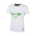 Macna Logo 101.3016.241 t-shirt casual uomo bianca con logo Macna verde fluo, fronte