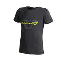 Macna Logo 101.3016.101 t-shirt casual uomo nera con logo Macna giallo lime, fronte