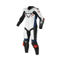 Macna Mizuro Bianco/Nero/Rosso/Blu tuta moto pelle di canguro uomo Classe AAA, vista fronte