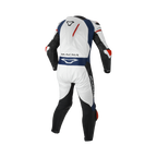 Macna Mizuro Bianco/Nero/Rosso/Blu tuta moto pelle di canguro uomo Classe AAA, vista retro