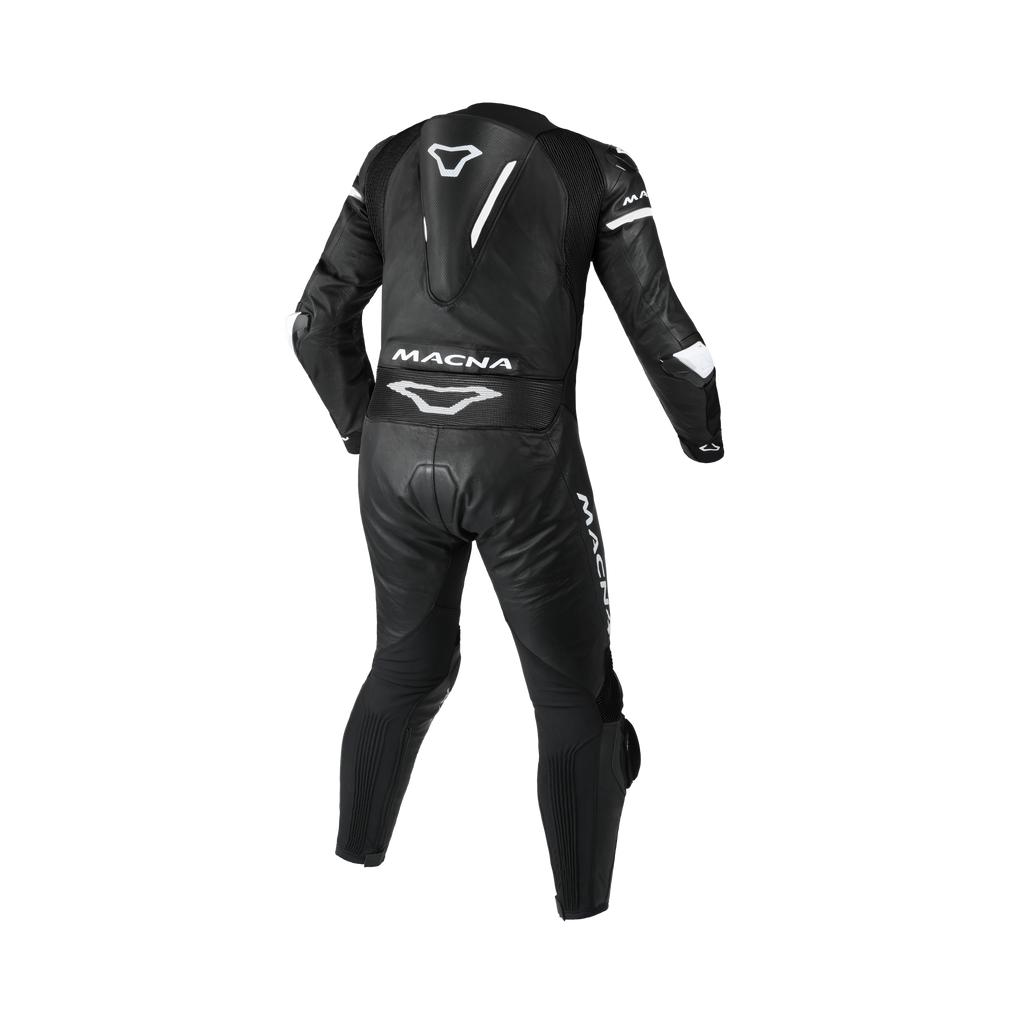 Macna Mizuro Nero/Bianco tuta moto pelle di canguro uomo Classe AAA, vista retro