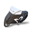 Macna Moto Mantle Premium telo coprimoto nero e grigio, su fondo bianco