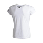 Retro della t-shirt Macna Plain T donna bianca con il logo a V grigio chiaro in alto fra le scapole