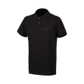 Macna Polo 101.3018.101 polo casual moto uomo nera in cotone, logo tono su tono, fronte