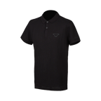 Macna Polo 101.3018.101 polo casual moto uomo nera in cotone, logo tono su tono, fronte